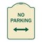 Signmission Designer Series-No Parking W/ Bidirectional Arrow Tan & Green Alum, 24" x 18", TG-1824-9954 A-DES-TG-1824-9954 - alternate 1